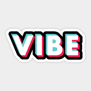 Vibe Glitch White Sticker